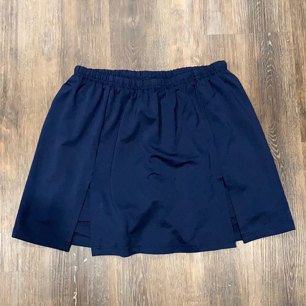 Blue Athletic Skirt with Front Slits